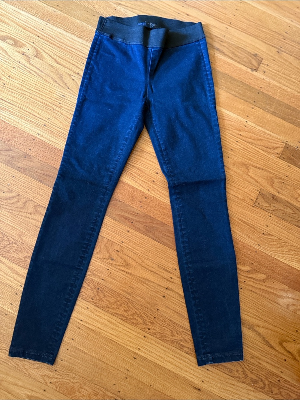 Agolde Navy Natalie Stretch Jeggings with Elastic Waist
